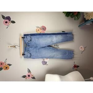 Point Sur Light Wash Distressed Cropped Jeans - Size - 31P